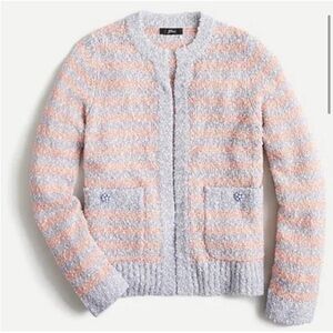 J. Crew Jewel Button Striped Cardigan Sweater